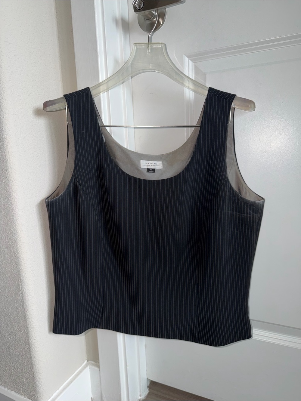 Black Pinstripe Tank Top
